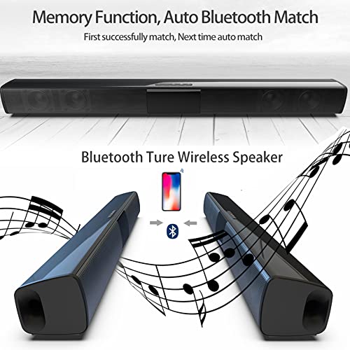 Dilwe Mini Barre de Son Bluetooth, Soundbar Stéréo HD Audio Son Surround Home Cinéma avec Télécommande, 4 ohms x 5W TV Haut-Parleur Enceinte, Support, AUX, TF – Image 3