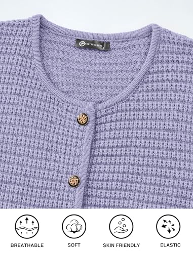 PRETTYGARDEN Women Knit Cardigan Sweaters Fall Fashion Long Sleeve Open Front Button Down Trendy Casual Jacket Winter Clothes