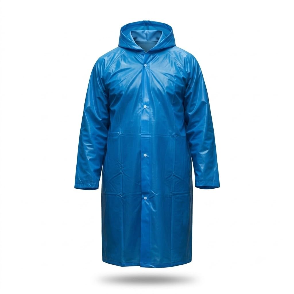 𝐄𝐯𝐞𝐫𝐲𝐝𝐚𝐲 𝐄𝐬𝐬𝐞𝐧𝐭𝐢𝐚𝐥𝐬 | 𝟏 𝐘𝐞𝐚𝐫 𝐖𝐚𝐫𝐫𝐚𝐧𝐭𝐲 | PVC Waterproof Raincoat for Men & Women, Hooded Long Rain Jacket, Reusable Rain Wear for Travel, Riding & Outdoor Work-image-32