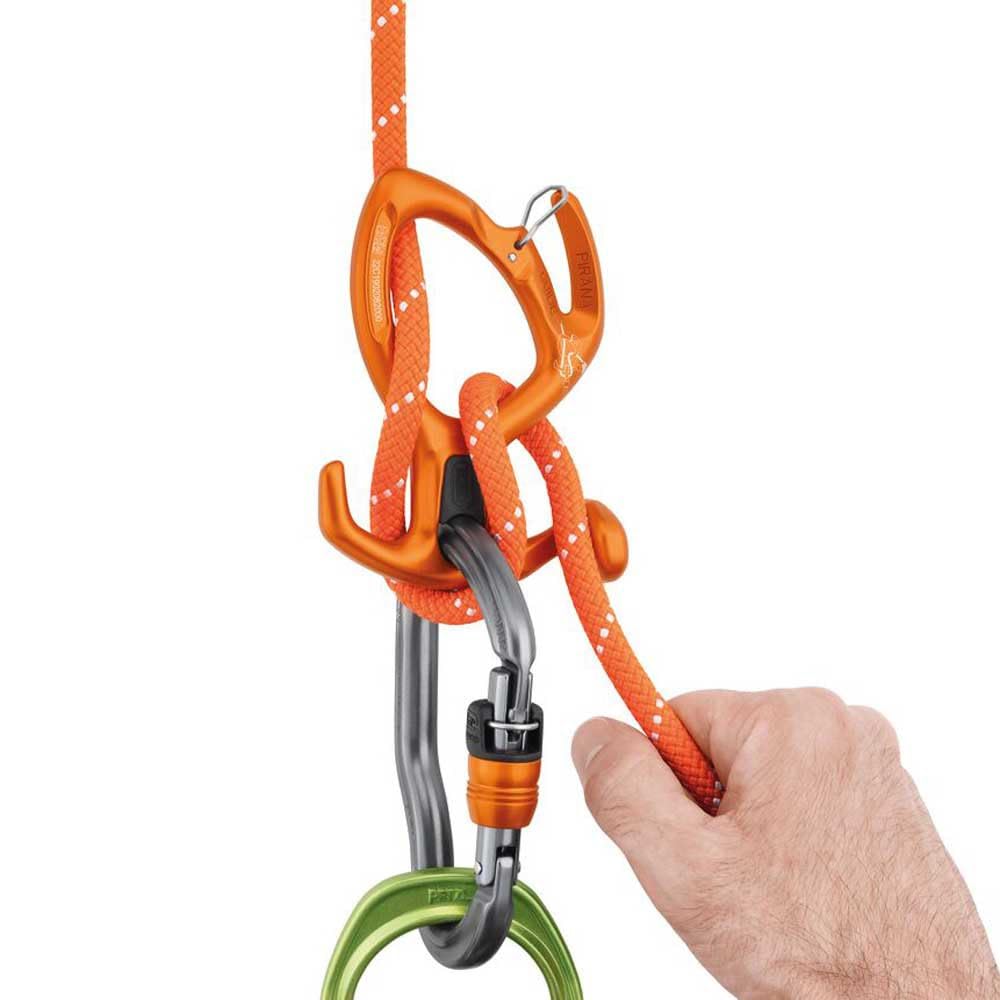 Petzl Pirana Guide Discreción De Embrague Ajustable con Espolón Y Bloqueo De Asola para Torrentismo Naranja