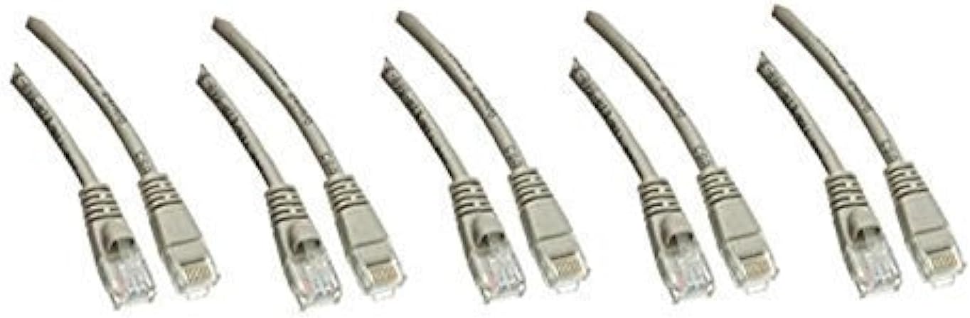 eDragon Cat5e Hi-speed Ethernet Patch Cable, (25 Feet/7.6 Meters), Snagless/Molded Boot, Grey, (5 Pack)