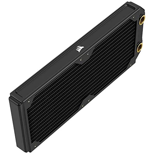 Corsair Hydro X Series XR5 da 240 mm Radiatore NEO per raffreddamento a liquido - Anima in rame - Ottimizzato ventole a basso rumore - Attacchi ventola 2x120 mm - Filettature G1/4” - Nero
