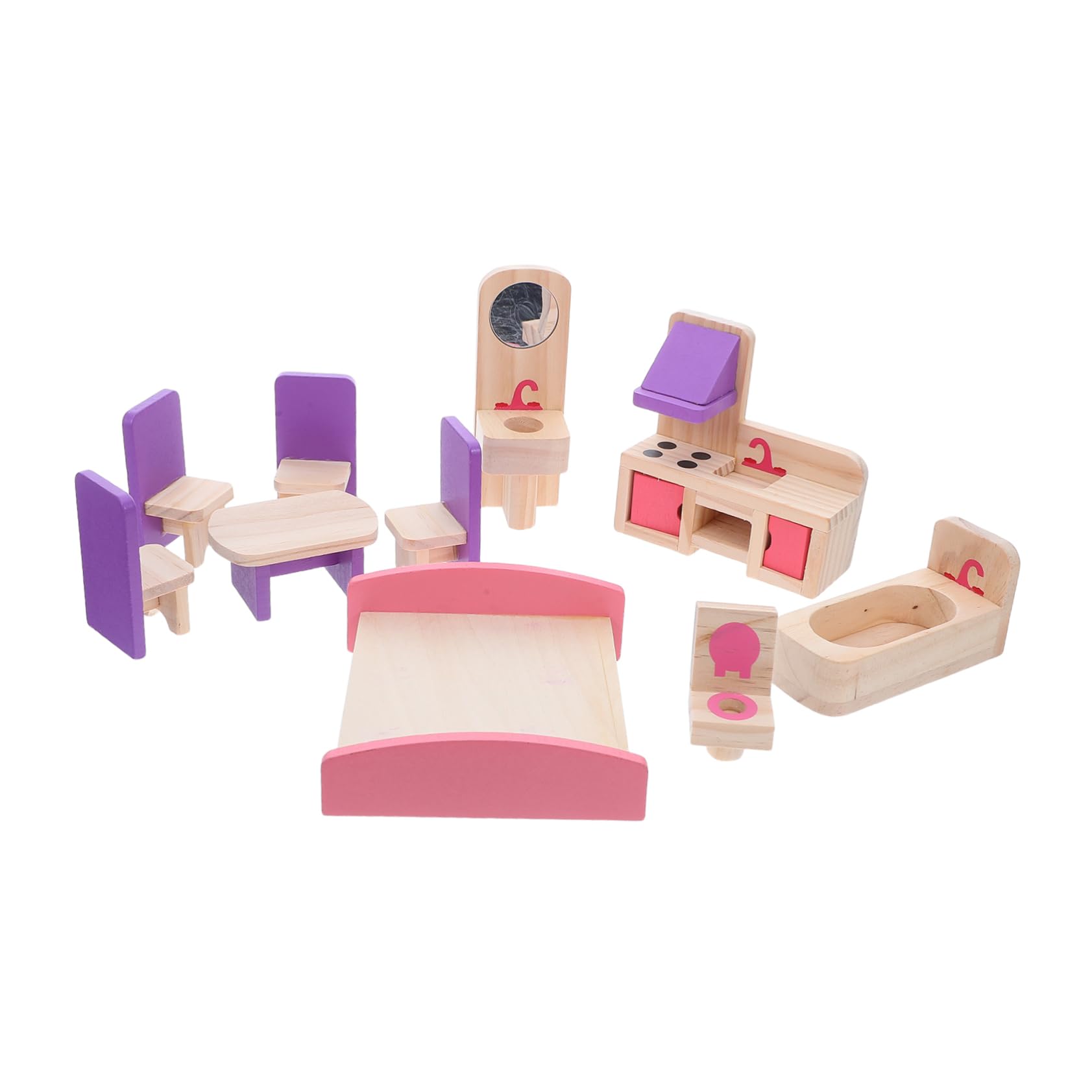 Didiseaon Mobili Per Casa Delle Bambole in Legno Set Di Mobili Per Casa Delle Bambole Fai Da Te Accessori in Miniatura Per Camera Da Letto in Miniatura Per Ragazzo Ragazza