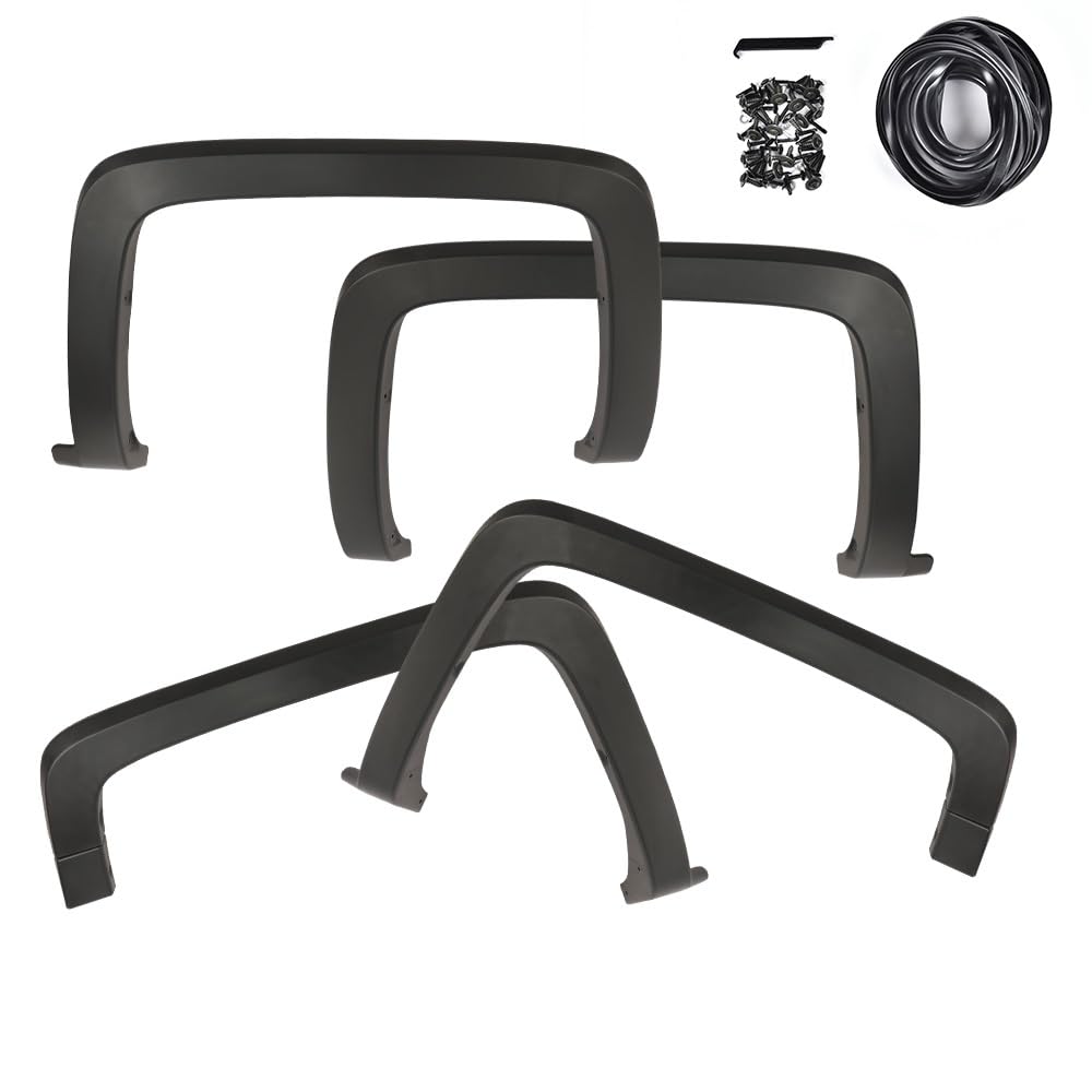 CROSSDESIGN Fender Flare Compatible with 2014-2018 Chevy Silverado 1500/2015-2019 Chevy Silverado 2500HD 3500HD(Only Fit Models with Fleetside Bed,Not