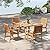 MFSTUDIO 5 Pieces Wood Patio Dining Set, Outdoor Teak Patio Table Chairs Set for 4, Square Acacia Wood Patio Table, 4 x Acacia Wood Patio Chairs with Woven Rattan Design for Garden, Backyard