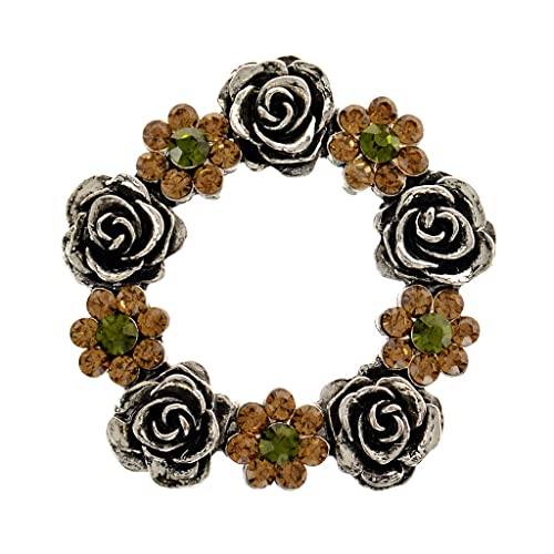 Broche couronne en strass accessoires manteau vintage bijoux circulaires