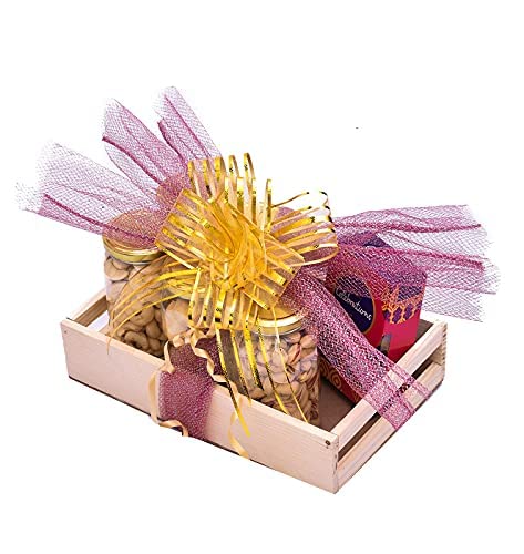 Image of NUTRI MIRACLE Rakhi Dry Fruit & Nut Gifts For Brother /Bhai With Fancy Designer Rakhis For Family,550gm
