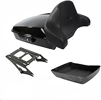 Vista 7 de TCMT Juego de Almohadillas de Respaldo Envolvente para Maletero de Motocicleta Modificado Compatible con Harley 2014-2025 Touring CVO Road King Road