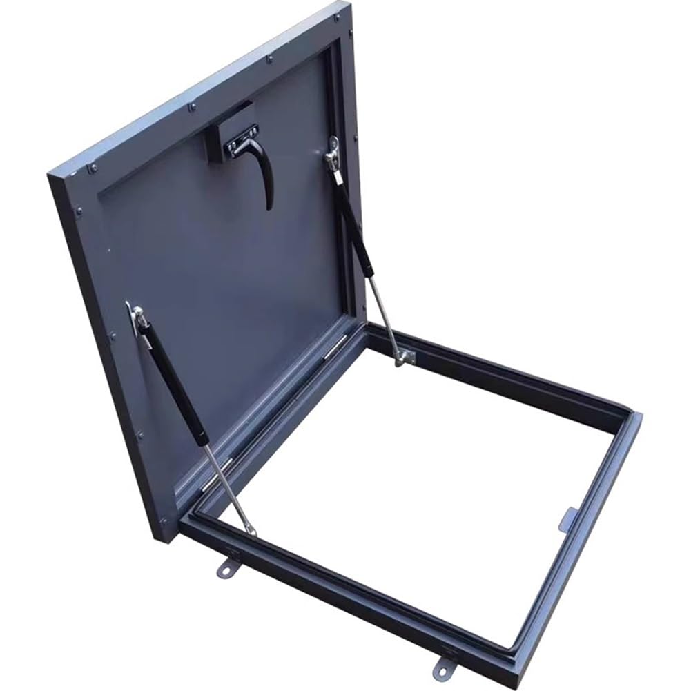 Klerdh Grey Manual Skylight Roof Vent Hatch, Durable Aluminum Alloy(105X105 Cm/41.3X41.3 In)