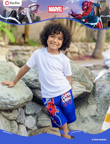 Image of Disney Stitch Spiderman Cars Winnie Toy Story Boy Swim Trunks UPF 50+Swim Shorts Compression Liner & Quick-Dry &Pockets 2-13Y