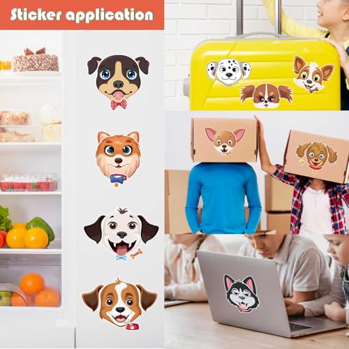 Image of Make a Face Stickers, Make Your Own Dog Stickers for Kids, Animal Sticker | 24 Sheets Dogs Sticker for Birthday Gift Party Favors Supplies Teacher Art Craft, Games School Activity Reward