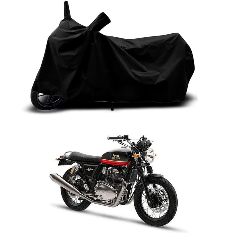 Image of 100% Scratchproof /UV-Rays /Heat Protection /Birds Dropping /Water Resistant /Dust Proof /Waterproof /Full Bike Scooty Two Wheeler Body Cover Compatible for Interceptor All Varients[Black]