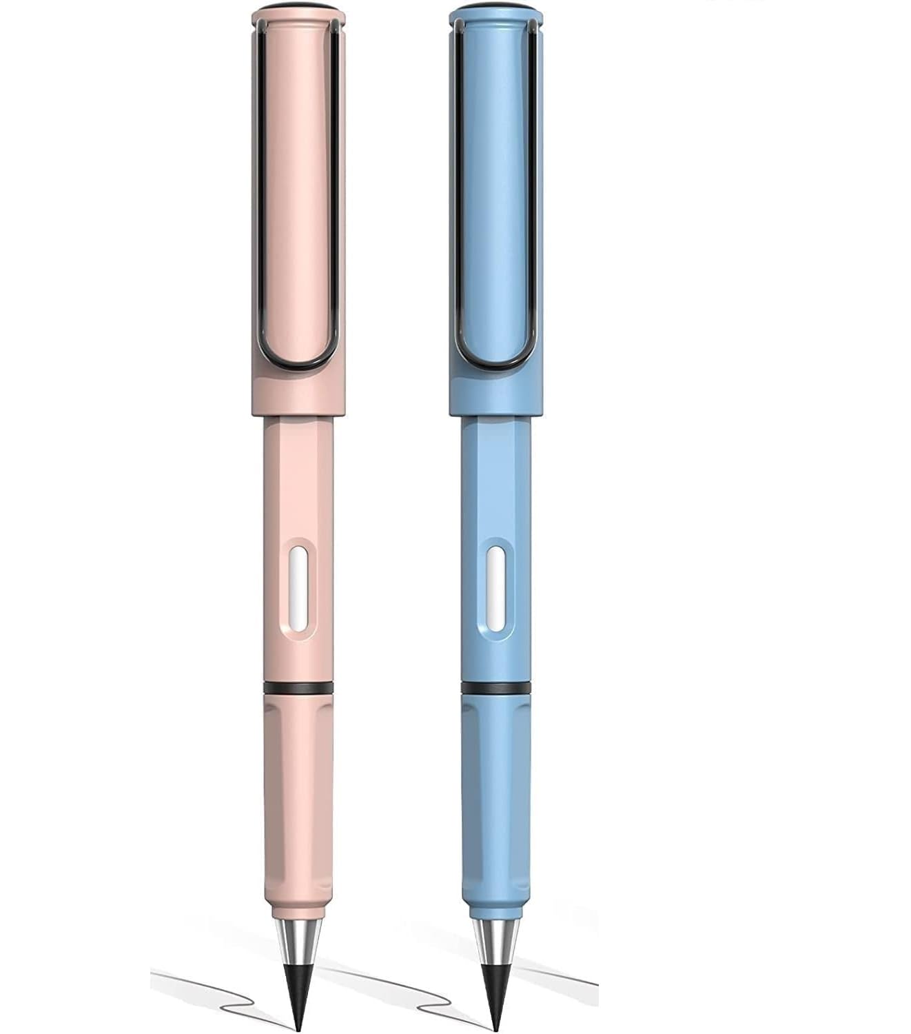Everlasting & Infinite Pencil | Inkless, Reusable, Erasable Metal with Eraser & Portable | Dark 4B Writing, Magic Never-Ending Pencil for Kids & Adults (2 Pcs) (Multicolour)-image-7