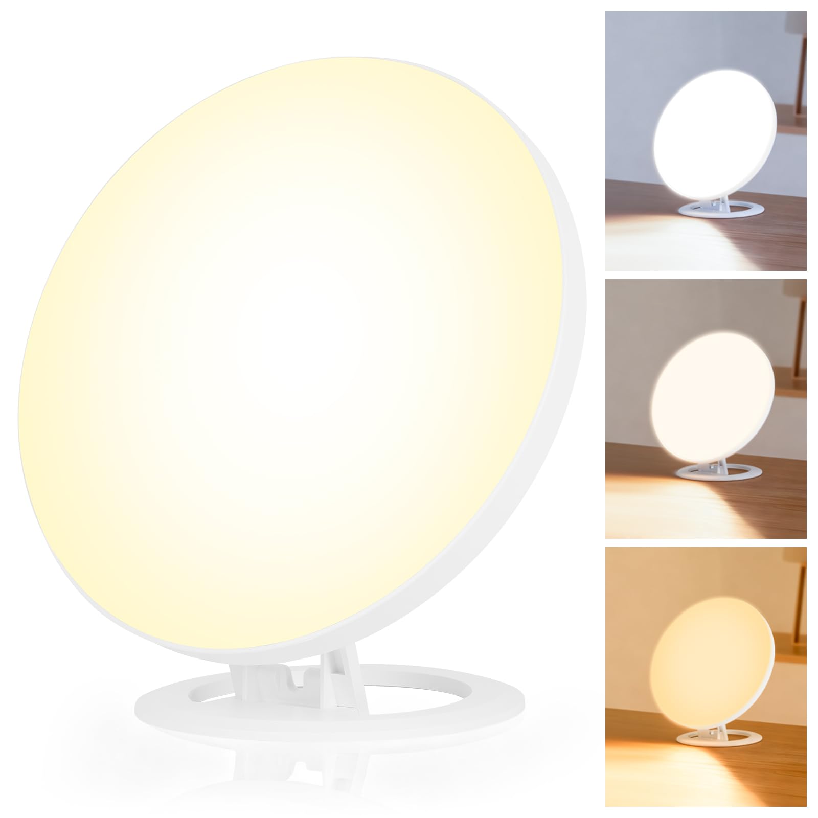 AOOWU Lampa do światła dziennego, lampa do terapii światłem 10000LUX-30000LUX, kompaktowa lampa solarna bez Uv z 3 temperaturami barwowymi 10 poziomów jasności ze składanym uchwytem do domu i biura