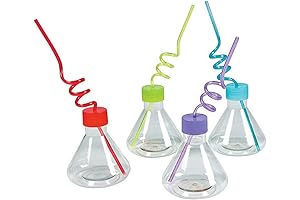 Science Party Plastic Cups with Straw