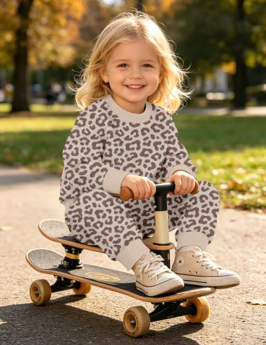 Image of Toddler Girl Clothes Fall Winter Outfits Wild Hair Don't Care Highland Cow Sweatshirt Pants Western Cowgirl Outfit