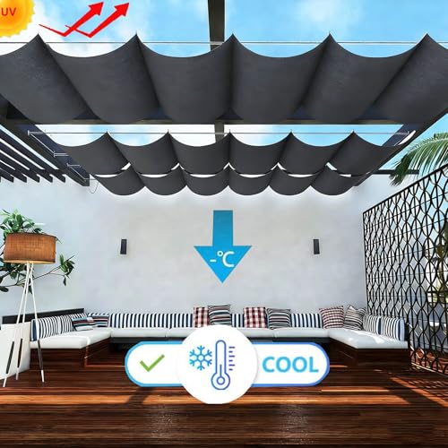 Voile d'ombrage rétractable imperméable et bâche anti-UV 3x3.5M