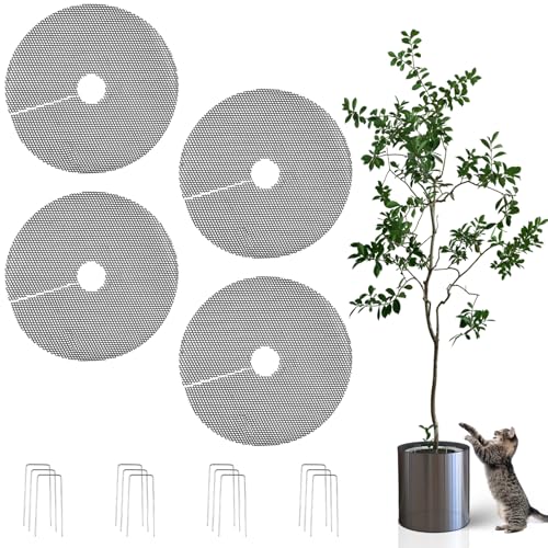 4 PCS 11.8 Inch Indoor Plant Protector from Cats Black Plant Pot Cover Plant Covers from Animals