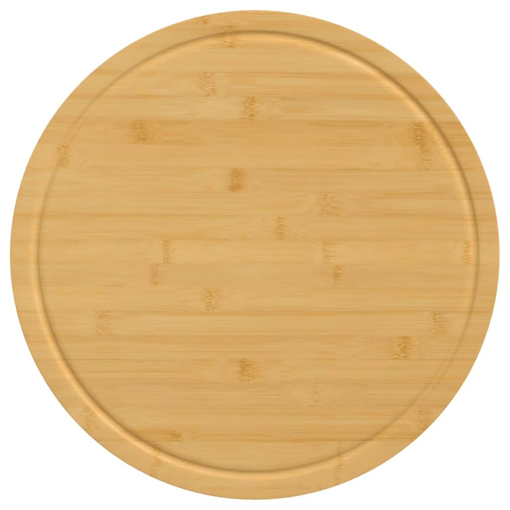 Deski do krojenia z bambusa, 6 szt., Ø 40 x 1,5 cm, deski kuchenne z rowkiem na sok, antypoślizgowa deska drewniana jako blok do siekania, do krojenia i serwowania potraw