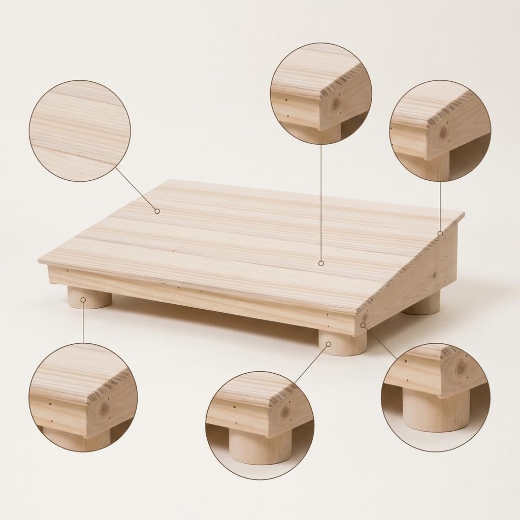 rockible Pedana Portapiedi in Legno Massello con Supporto per Gambe Ergonomico per Ufficio Cucina Bagno Adatto per Adulti E Bambini per Riposo