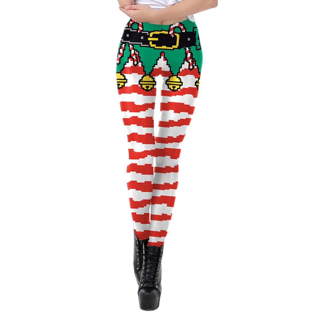 Women's Christmas Leggings Printed Trousers Fashion for Sport Holiday F| Trendy | Comfortable | Fashionable | Soft Fabric-image-7
