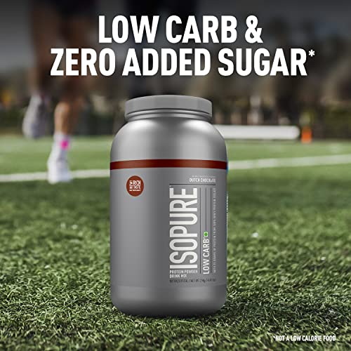 Image of Isopure Low Carb Whey Protein Isolate Powder - 4.41 lbs, 2 kg (Dutch Chocolate), 25g Protein per serve, Gluten-Free, Aspartame-Free, Vegetarian protein for Men & Women. Offer Pack