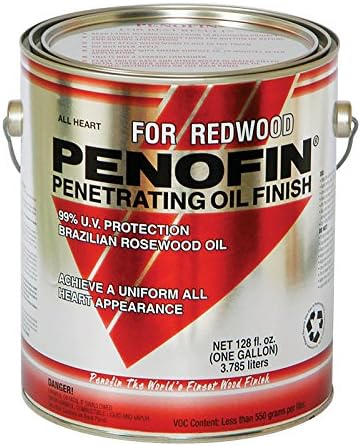 Penofin F3rahga All Heart Redwood Transparent Oil-based Wood Stain, Redwood, 1 Gallon