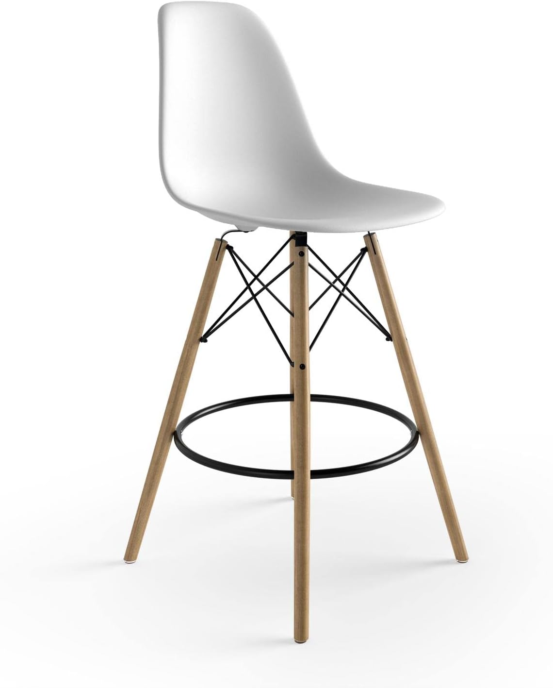 Aeon Furniture Paris Counter Stools in White/Walnut Legs