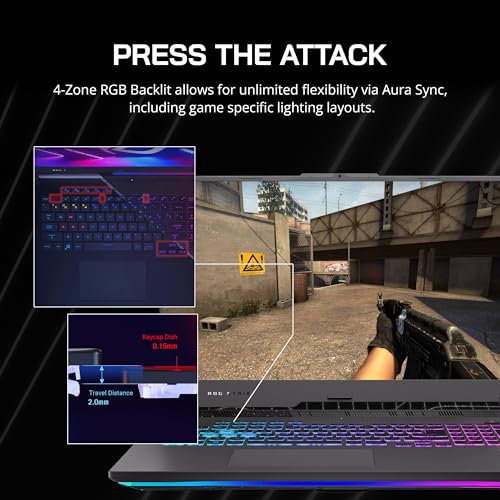 ROG Strix G17 17.3" QHD 240Hz Gaming Laptop, AMD Ryzen 9-7845HX, NVIDIA GeForce RTX 4060, 64GB DDR5, 4TB PCIe SSD, RGB Retroilluminato, Win 11 Home, Wi-Fi 6E, Grigio, Scheda USB 32GB - Notebook - Immagine 3