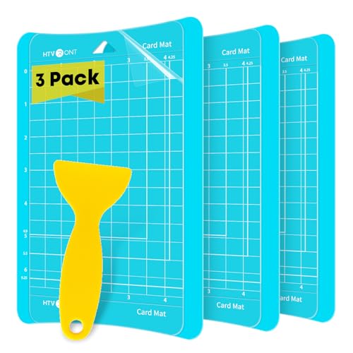 HTVRONT Card Mats for Cricut Joy - 3 Pack Durable Sticky & Reusable 4.5x6.5in Card Cutting Mats with Clear Protective Film, Replacement Accessories