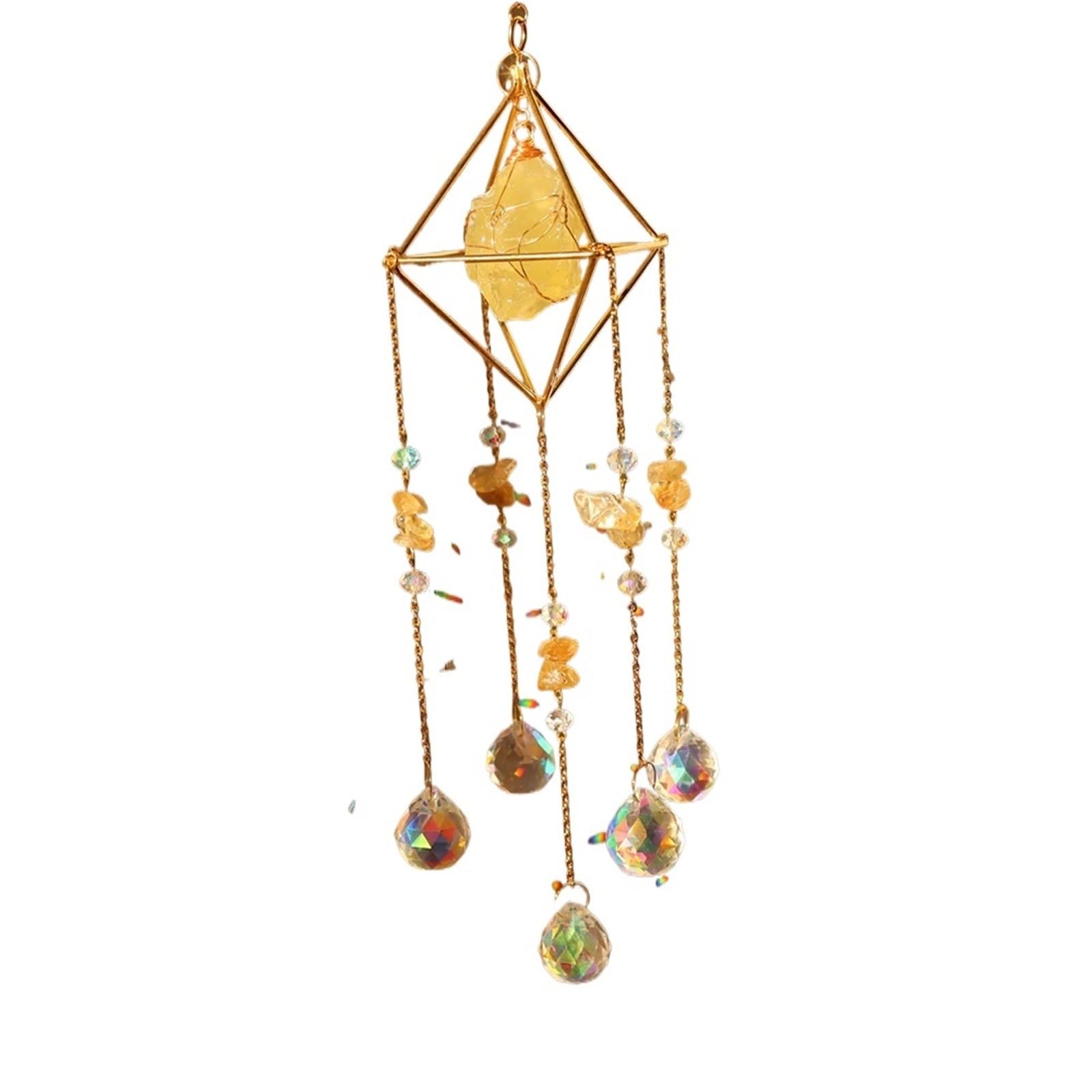 Ppqiru Style02 Moon Crystal Wind Chime Pendant For Home Decor Outdoor Garden Suncatcher Holiday Party Supplies For Decoration(Style02)