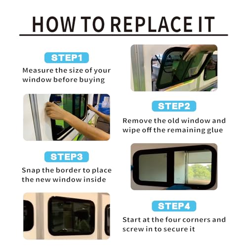 RV Window,RV Sliding Window,RV Window Horizontal,Camper Windows with Screen,Teardrop Horizontal Slide,RV Window Replacement (32" W x 20" H, with Trim Kit) - Image 5