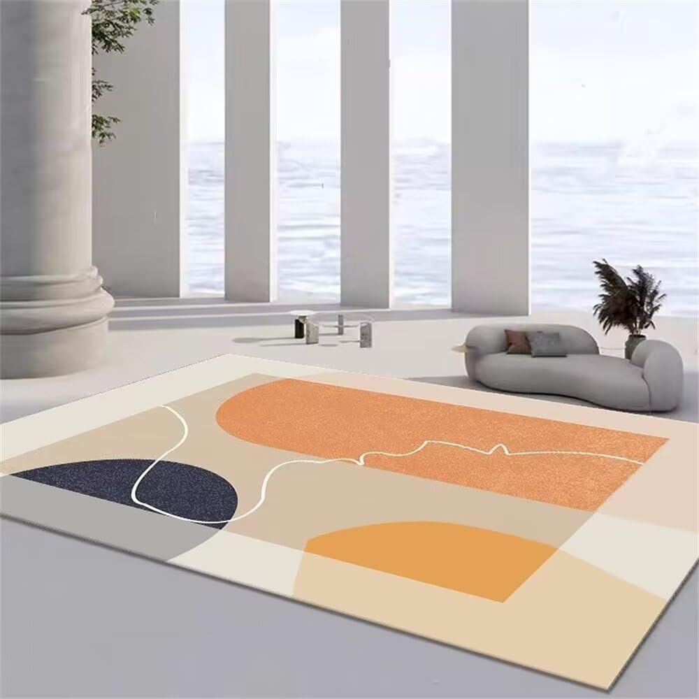 Tapis esthétique orange bleu pour créer une décoration d'intérieur confortable