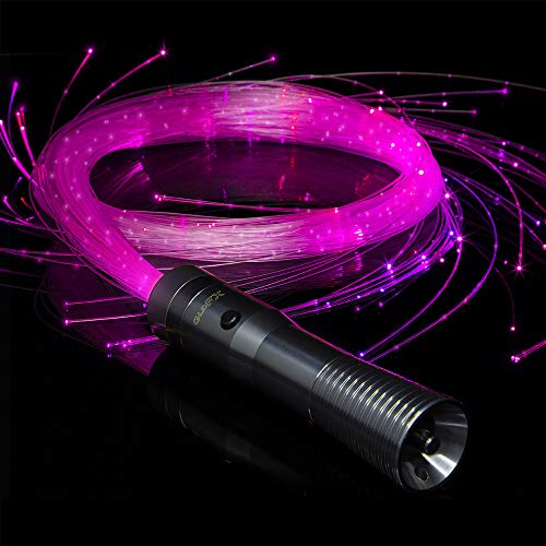 Glofx Sparkle Fiber Space Whip Remix | Programmable Led Fiber Optic Whip | 6 Ft 360° Swivel Super Bright Light Up Rave Toy Edm Pixel Flow Lace Dance Festival #TOP3