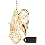 24K Gold Plated Crystal Studded Guardian Angel Ornament by Matashi