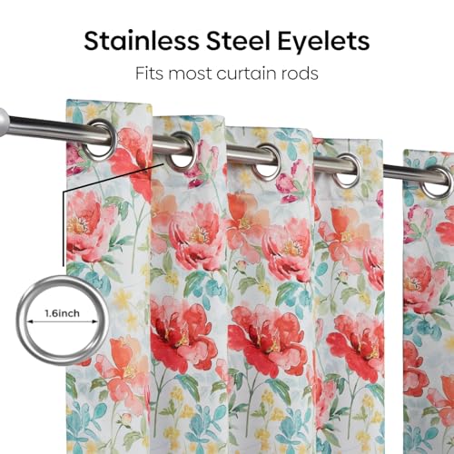 Image of haus & kinder Blackout Window Curtains 5 Feet Long Pack of 2 Window Curtains, 5 Feet Curtains for Window, 100% Room Darkening (Bloom Symphony, 114x152 CM)