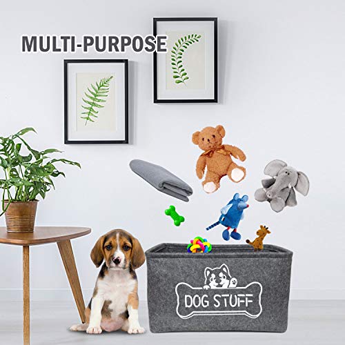 Vumdua Dog Toy Box, Dog Toy Storage Bin with Metal Handles - Collapsible Pet Supplies Storage Basket, Perfect for… - Image 4