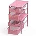 Simple Houseware Stackable 2 Tier Sliding Basket Organizer Drawer, Pink