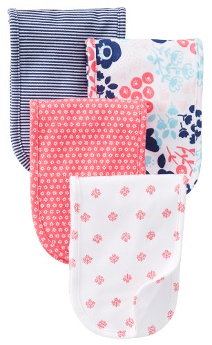 Carter's Burp Cloth - Pink Navy Print - 4 ct
