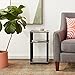 Furinno Just 3-Tier Turn-N-Tube End Table / Side Table / Night Stand / Bedside Table with Plastic Poles, 2-Pack, French Oak Grey/Black
