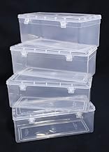 Inez Multipurpose Plastic Rectangular Stackable Organizer Small Storage Container Box Combo Transparent Boxes for Jewellery/Medicines/Stationery/Cosmetics/Accessories(Pack of 4)