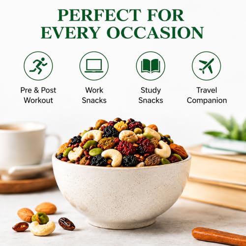 Image of D' Nature Eatery Mixed Dry Fruits 500g Healthy Natural 8 in 1 Superfood Trail Mix Nuts Seeds and Berries | Rich in High Protein Almonds, Cashew, Raisin, Pumpkin, Sunflower and Flax Seeds