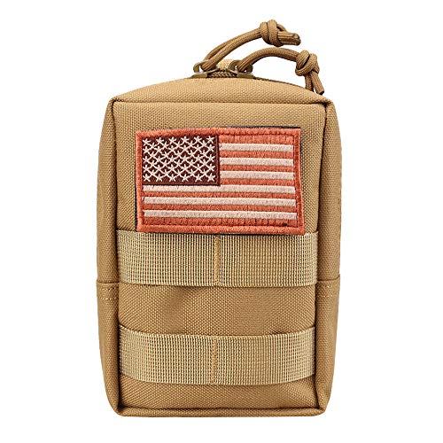 AMYIPO MOLLE Pouch Multi-Purpose Compact Tactical Waist Bags Small Utility Pouch Belt Bags Small Pouch (Tan)