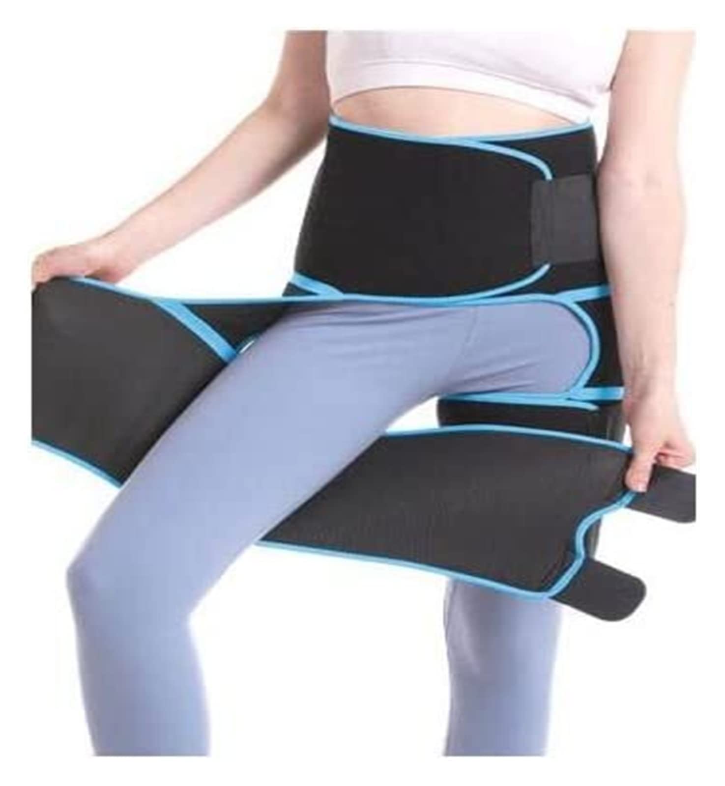 Envoltura de compresión del entrenador de la cintura del soporte de la manga de compresión del muslo ajustable para mujeres Se puede usar en muchas actividades para correr 22.7.20 (Color : Blue, Si