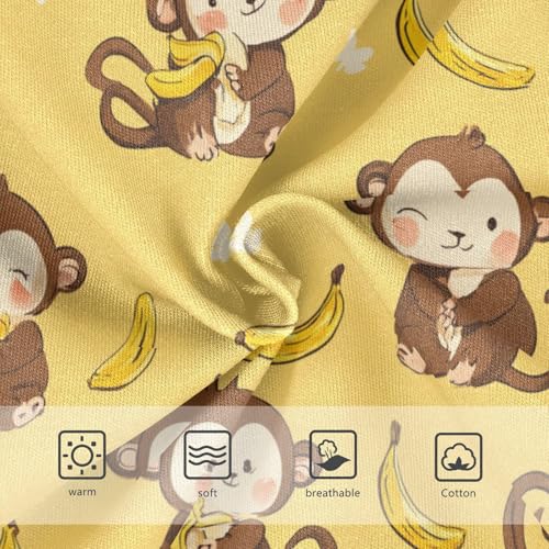 Wusikd Cute Monkeys Girls' Underwear Cotton Bananas Yellow Girls Briefs Soft Toddler Underwear 2T3
