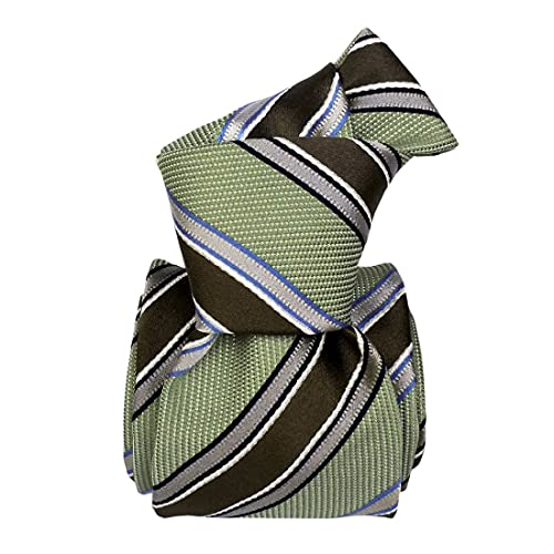 Cravate soie rayée verte Segni Et Disegni accessoire de costume