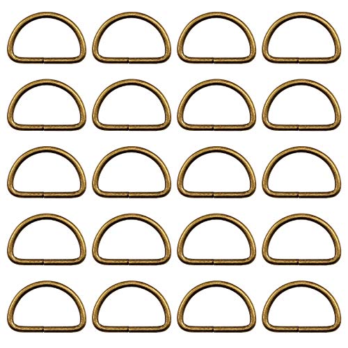 Swpeet 150 anillos en D de metal multiusos de bronce de 5/4 pulgadas a 30 mm para bolsas de hardware y accesorios de mano (bronce, 5/4 pulgadas) Cover