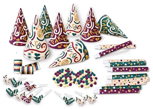 P'TIT CLOWN - Kit Cotillons Sachet - Multicolores - Couleur Aléatoire - Accessoires de Fête Amusants - Parfaits pour Nouvel An, Noël (Kit cotillons sachet 10...