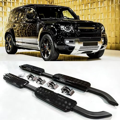 Estribos laterales vintage negros para Land Rover Defender 110 130 miniatura 1