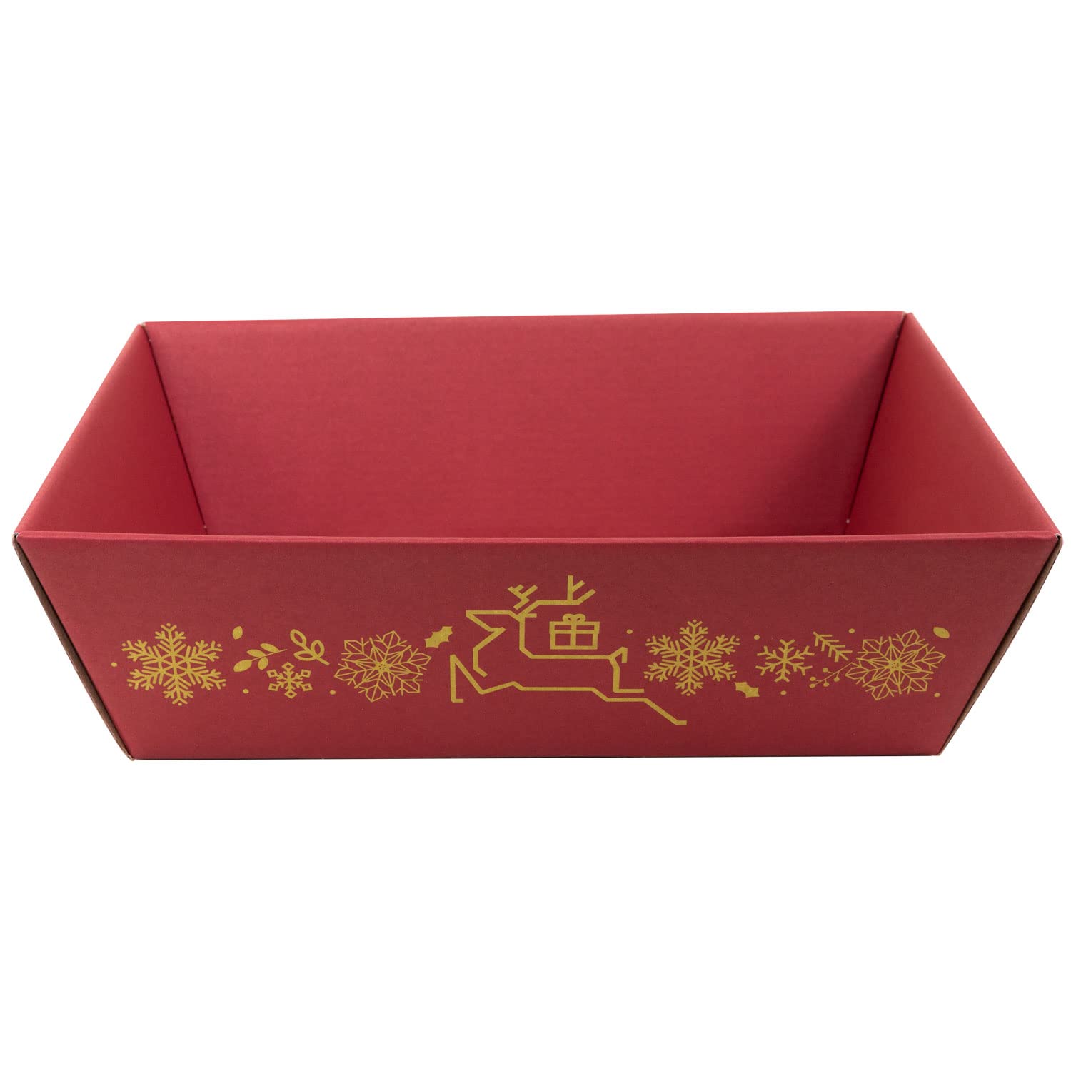 10 x PresentFill® Präsentkorb Weihnachten Bordeaux leer ohne Inhalt - Geschenkkorb aus umweltfreundlichen 100% Recycling Karton Wellpappe - rechteckig - in verschiedenen Farben - Made in Germany